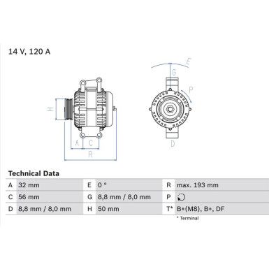 Lichtmaschine | JEEP Grand Cherokee | 0 986 047 660