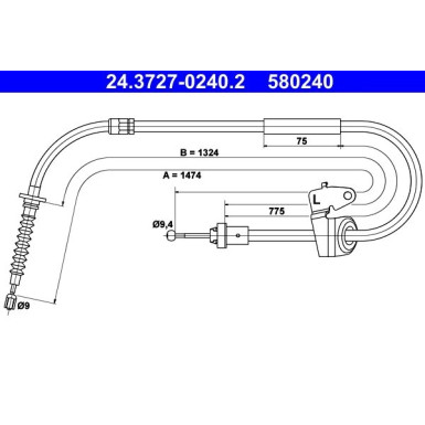 24.3727-0240.2 Seilzug, Feststellbremse
