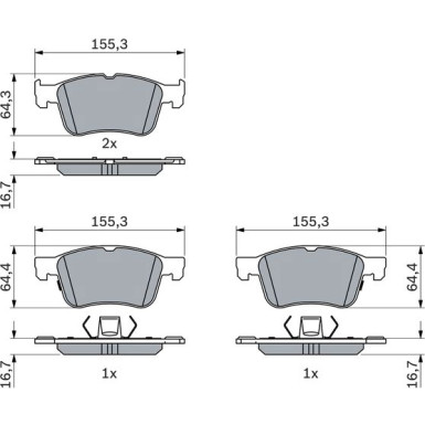 Bremsklötze VA | FORD Focus 18 | 0 986 424 885