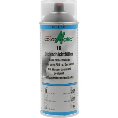 339448 ColorMatic 339448 1K DICKSCHICHTFÜLLER mittelgrau 400 ml, grau
