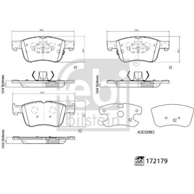 FEBI BILSTEIN Bremsbelagsatz, Scheibenbremse FEBI BILSTEIN Bremsbelagsatz, Scheibenbremse
