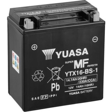 Yuasa MF VRLA Batterie COMBIPACK | offen, mit Säurepaket | YTX16-BS-1