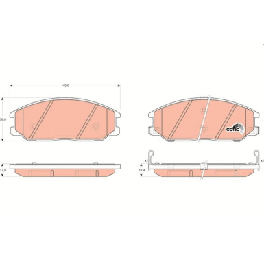 Bremsklötze VA | HYUNDAI H1,Santa Fe,SSANG YONG 01 | GDB3297