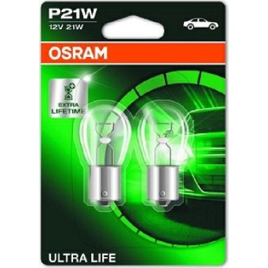 P21W Osram | 12V 21W BA15S UL SB2 | METALLSOCKEL Ultra Life SB2 | 7506ULT-02B