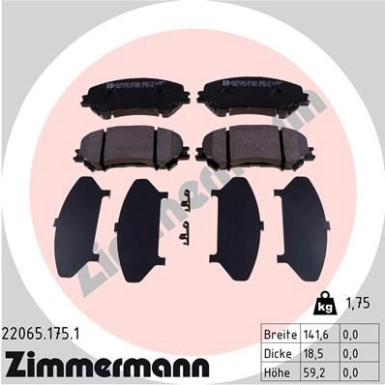 ZIMMERMANN Bremsbeläge ZIMMERMANN Bremsbeläge