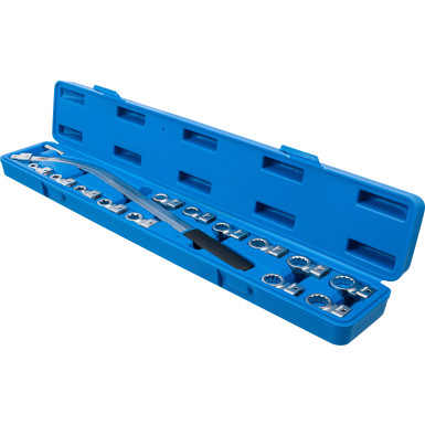 BGS Spannrollenschlüssel-Satz | Zwölfkant SW 12 - 19 mm / E-Profil SW E10 - E18 | 15-tlg | 1312
