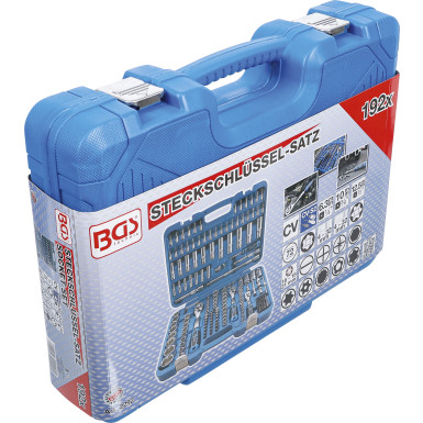 BGS Steckschlüssel-Satz Wellenprofil | Antrieb 6,3 mm (1/4"""") / 10 mm (3/8"""") / 12,5 mm (1/2"""") | 192-tlg | 2292