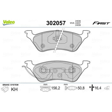 VALEO Bremsbeläge | 302057