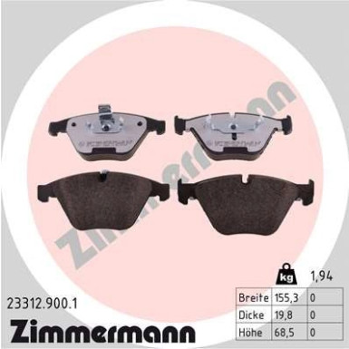 ZIMMERMANN Bremsbeläge 23312.900.1