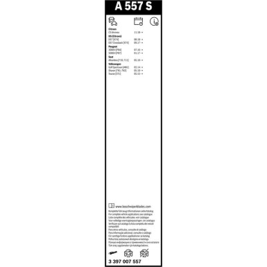 BOSCH | Scheibenwischer Aerotwin A557S Spoiler, Set | VW Sharan, SEAT Alhambra, 07.2010 | 3397007557