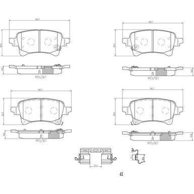 BREMBO Bremsbelagsatz, Scheibenbremse P 37 029 PRIME LINE