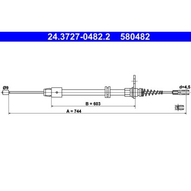 24.3727-0482.2 Seilzug, Feststellbremse 24.3727-0482.2 Seilzug, Feststellbremse