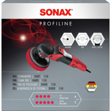 SONAX | Profiline SchaumPad hart 150mm 1 Stück | 40532704 SONAX | Profiline SchaumPad hart 150mm 1 Stück | 40532704
