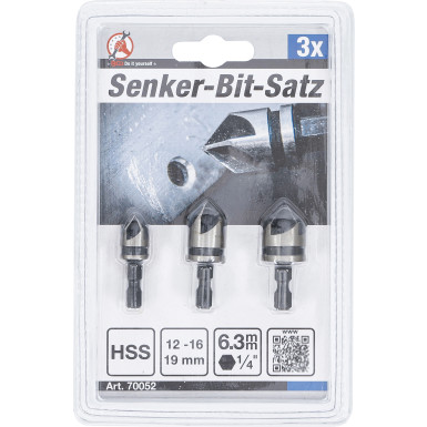 BGS Senker-Bit-Satz HSS Antrieb 6,3 mm (1/4 ) 12 - 16 - 19 mm 3-tlg BGS Do it yourself 70052