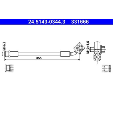 Bremsschlauch | 24.5143-0344.3 Bremsschlauch | 24.5143-0344.3