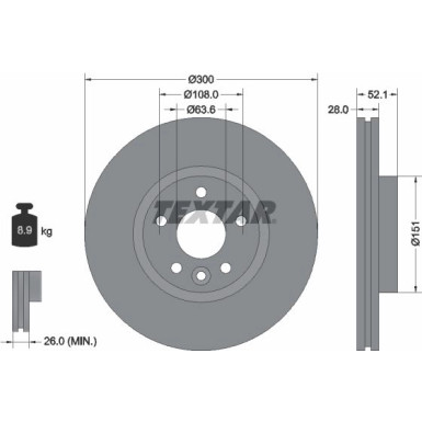 Bremsscheibe Ford P. Mondeo 1.6-2.5 07-15 PRO+ 92196905