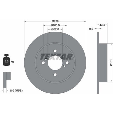 Bremsscheibe Suzuki T. Swift 1.2/1.3 Ddis 10 | 92242303