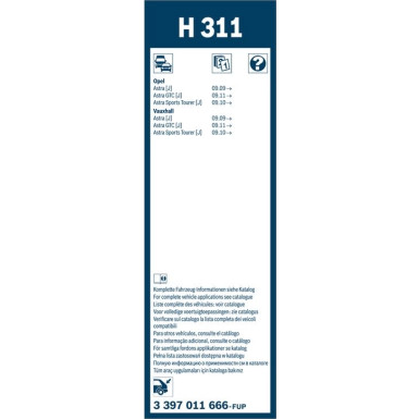 BOSCH | Wischerblatt H311 | Opel Astra | 3397011666
