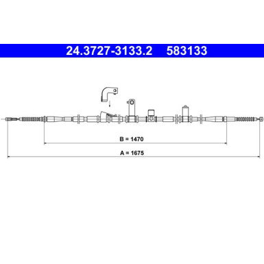 ATE Handbremsseil Seilzug Festellbremse 24.3727-3133.2 ATE Handbremsseil Seilzug Festellbremse 24.3727-3133.2