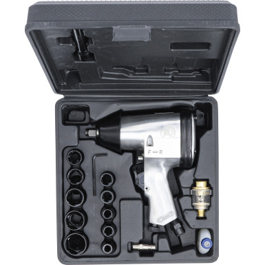 BGS Druckluft-Schlagschrauber mit Werkzeugsatz 12,5 mm (1/2 ) 312 Nm 16-tlg BGS Do it yourself 3211