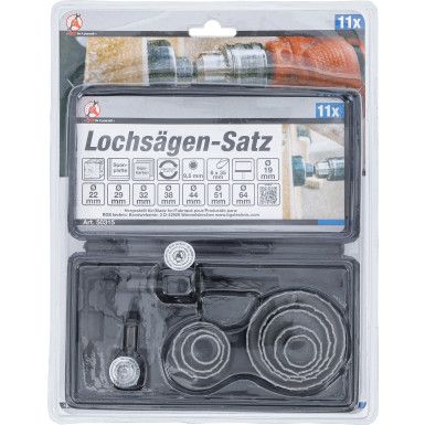 BGS Lochsägen-Satz Ø 19 - 64 mm Tiefe 24 mm 11-tlg BGS Do it yourself 50315