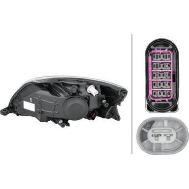 Scheinwerfer R H4 +LWR +MOT HELLA PQ | SKODA FABIA II 3,10-7,14/ROOMSTER 3,10-5,15 | 1ED 010 417-341
