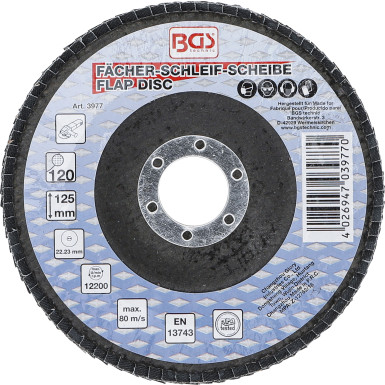 BGS Fächer-Schleif-Scheibe | Ø 125 mm | K 120 | 3977
