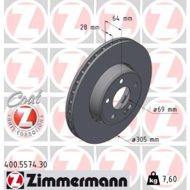 ZIMMERMANN Bremsscheibe | 400.5574.30