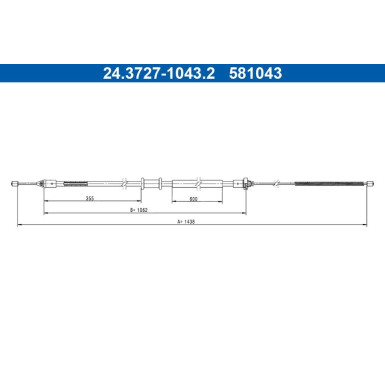 ATE Handbremsseil Seilzug Festellbremse ATE Handbremsseil Seilzug Festellbremse