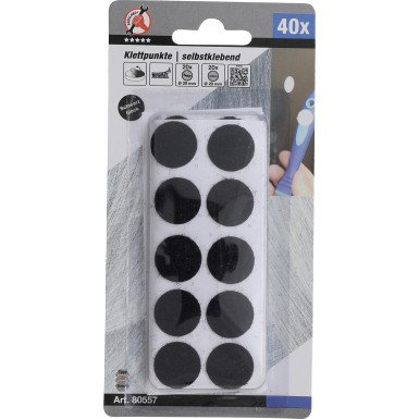 BGS Klettpunkte selbstklebend schwarz 40-tlg BGS Do it yourself 80557