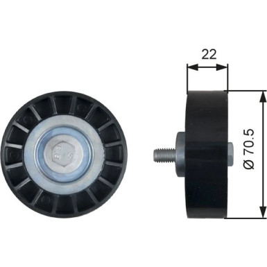 Umlenk-/Führungsrolle, Keilrippenriemen DriveAlign™ T36607