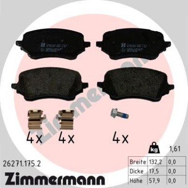 ZIMMERMANN Bremsbelagsatz, Scheibenbremse | 26271.175.2