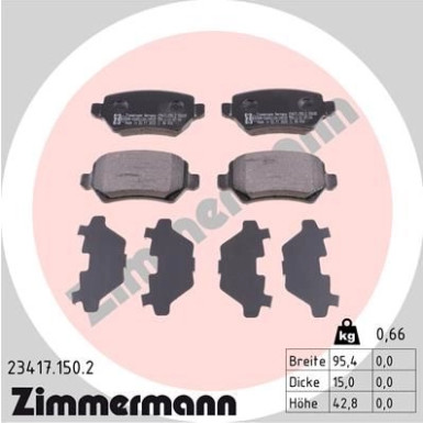 ZIMMERMANN Bremsbeläge | 23417.150.2