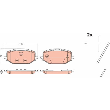 TRW Bremsbelagsatz, Scheibenbremse GDB2475