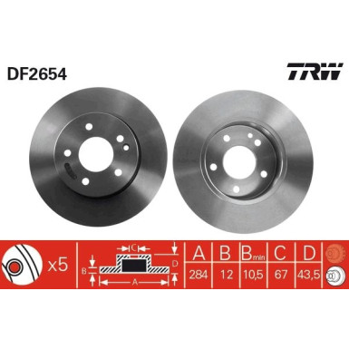 Bremsscheibe Db P. W202 1.8-2.5D 93-00 | DF2654