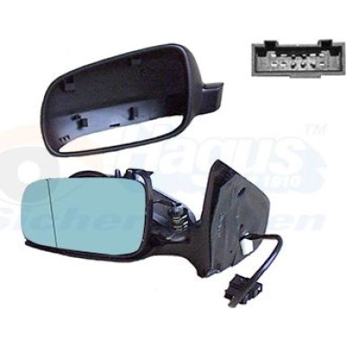 Außenspiegel VW Golf IV 17cm, asph., blaues Glas OE 1J1857507D01C HAGUS 5888807