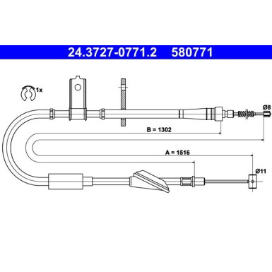 ATE Handbremsseil Seilzug Festellbremse ATE Handbremsseil Seilzug Festellbremse