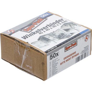 BGS Winkelverbinder 40 x 40 x 40 x 2 mm Spar-Pack 50 Stück BGS Do it yourself 80934-50