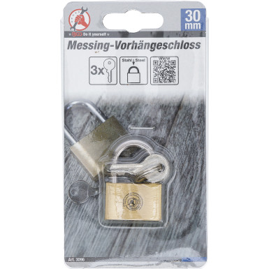 BGS Messing-Vorhängeschloss 30 mm BGS Do it yourself 3096