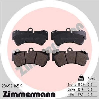 ZIMMERMANN Bremsbeläge 23692.165.9