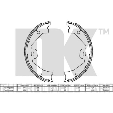 2740688 Bremsbackensatz, Feststellbremse 2740688 Bremsbackensatz, Feststellbremse