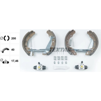 Satz Bremsbacken Vw Fox/Golf/Jetta/Lupo/Polo/Vento 84- Kpl. Mit Zylinder Shoe Kit Pro 84044706