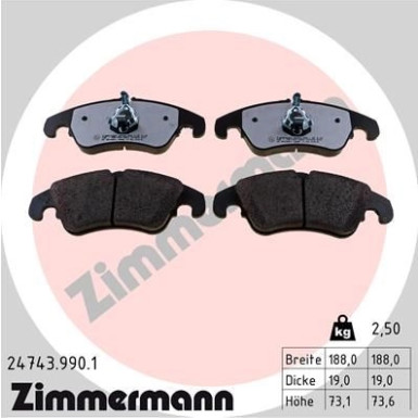 ZIMMERMANN Bremsbelagsatz, Scheibenbremse