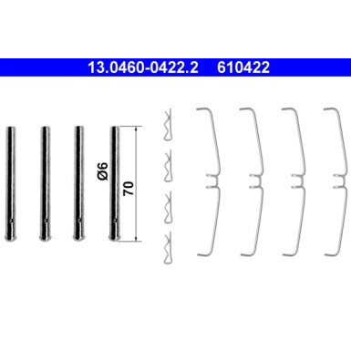 ATE Zubehör, Bremsbeläge 13.0460-0422.2 ATE Zubehör, Bremsbeläge 13.0460-0422.2