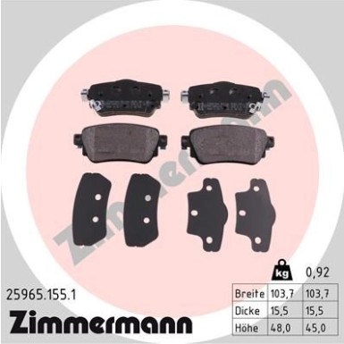 ZIMMERMANN Bremsbeläge 25965.155.1