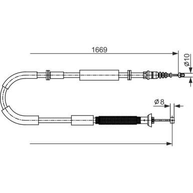 Handbremsseil re | FIAT Bravo,Stilo | 1987482588