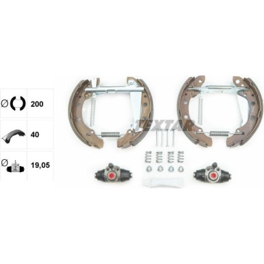 Satz Bremsbacken Vw Golf/Vento/Passat/Polo 88 Shoe Kit Pro 84044705