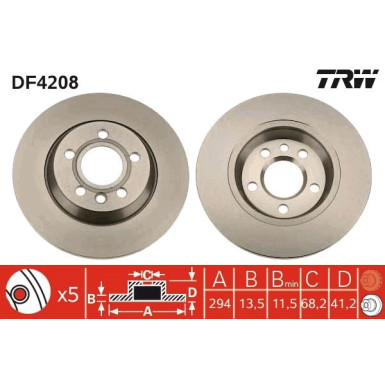 Bremsscheibe Vw T. T4 96 | DF4208