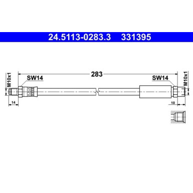 ATE Bremsschlauch | 24.5113-0283.3