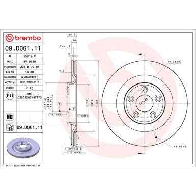 Bremsscheibe HA JAGUAR F-Type, XJ 09 PRIME LINE - UV Coated 09.D061.11
